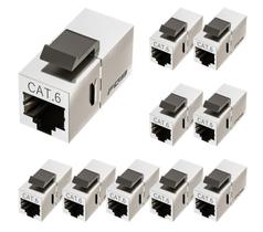 Acoplador Keystone FGB Cat6 blindado fêmea para fêmea RJ45 x10