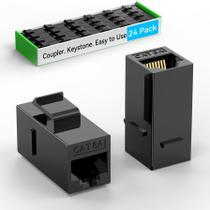 Acoplador Keystone Sokqovt CAT6A RJ45 (pacote com 24) preto Acoplador Keystone Sokqovt CAT6A RJ45 (pacote com 24) preto