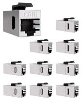 Acoplador Keystone VANDESAIL Cat 6 Shielded, pacote com 10 unidades, prata