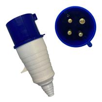 Acoplador Plugue Industrial 3P+T 32a Decorlux 9h IP44 Azul