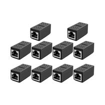 Acoplador RJ45 Preto Para Cabos Ethernet Cat7, Cat6, Cat5e, Cat5 Conectores De Extensão (5, 10,
