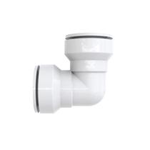 Acoplamento de tubulação Keeney Insta-Plumb 1,5" Push Fit 90 branco
