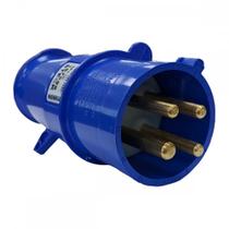 Acoplamento Industrial Macho Steck Newkon 3 Polos+Terra 200V. A 250V. 32A. Azul N4279