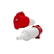 Acoplamento industrial móvel 2p+t 32a 9h vermelha 380/440v - margirius