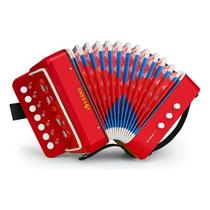 Acordeão Infantil Mini De 10 Teclas Brinquedo Instrimento Musical