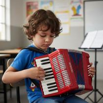 Acordeon 08 Baixos Turbinho Azul Vermelho 104RD - Turbo