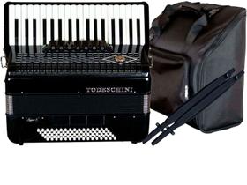 Acordeon 37 teclas e 80 baixos preto com bag yw870 todeschini