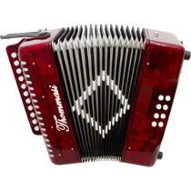 Acordeon 8 Baixos 21 Botões Ta 821bs Vermelho Thommasi F097