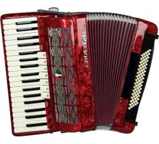 Acordeon Cadenza CD-80/37 80 Baixos vermelho com Case e Alça