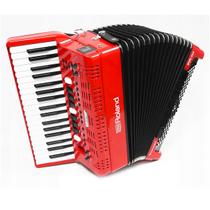 Acordeon digital roland fr-4x-rd elétrico 37 teclas 120bx vermelho com bag
