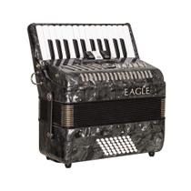 Acordeon Eagle 48 Baixos Ega 0348 Pbk 3 Registros Preto Case