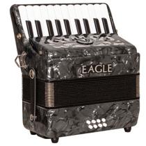 Acordeon Eagle 8 Baixos 22 Teclas EGA 8 PBK Preto C/ Case