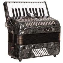 Acordeon Eagle Ega0348 Pbk 03 Registros Preto Perolizado Bag