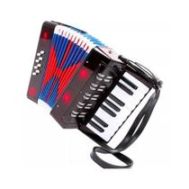 Acordeon Infantil 17 Teclas 8 Baixos Preto Custom Kids CKAC 17 - BK