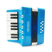 Acordeon infantil 8 baixos turbo 104.lb 17 teclas azul claro