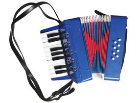 Acordeon Infantil Dm Toys Junior 17 Teclas - Vermelho e Azul