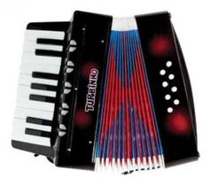 Acordeon Infantil Turbinho 8 Baixos 17 Teclas Preto - TURBO PERCUSSION