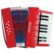 Acordeon Infantil Turbo 104RD 8B 17Teclas Vermelho