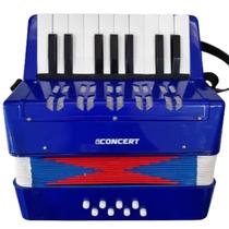 Acordeon Sanfona Concert CA8 Azul CA-8 8 Baixos 17 Teclas