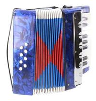 Acordeon Sanfona Infantil 8 Baixos Brinquedo Crianças Azul