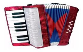 Acordeon Sanfona Infantil 8 Baixos Brinquedo Crianças - Vermelha - toys