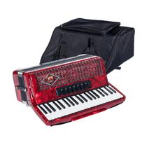 Acordeon todeschini 120 baixos 41 teclas e vermelho com bag yw827