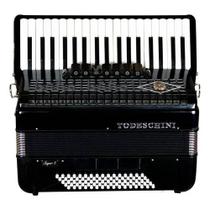 Acordeon todeschini yw870 37 teclas e 80 baixos preto c/ bag