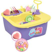 Acqua Brink Pia Cozinha Louças Homeplay XPlast Home Play Brinquedo para Meninas 8000