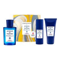 ACQUA DI PARMA BLU MEDITERRANEO MIRTO Di PARAREA EDT 75ML + GEL DE BANHO 40ML + LOÇÃO CORPORAL 50ML.