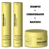 Acquaflora Kit Hidratação Intensiva Shampoo Condicionador e Mascara Acquaflora Kit Hidratação Intensiva Shampoo Condicionador e Mascara