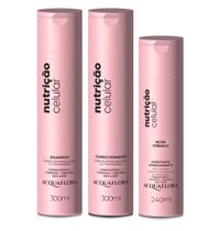 Acquaflora - Kit Nutrição Celular - Sh + Cond + Leave-in