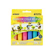 Acricor Cola Relevo Acrilex 6 Cores 20g Acricor Cola Relevo Acrilex 6 Cores 20g