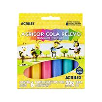 Acricor Cola Relevo Acrilex Com 06 Cores - 02306