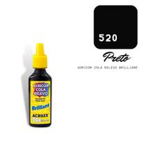 Acricor Cola Relevo Preto (Brilliant)20g Acricor Cola Relevo Preto (Brilliant)20g