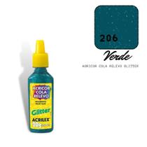 Acricor Cola Relevo Verde (Glitter)20g Acricor Cola Relevo Verde (Glitter)20g