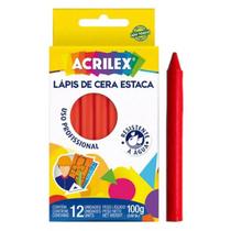 Acrilex Estaca Profissional lápis de cera 12 unidades vermelho