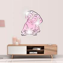 Acrílico Decorativo Espelhado Cachorro Basset Rose