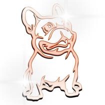 Acrílico Decorativo Espelhado Cachorro Pug Bronze