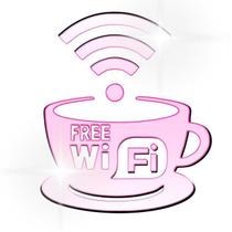 Acrílico Decorativo Espelhado Café Com Wi-Fi Rose