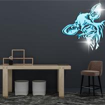 Acrílico Decorativo Espelhado De Animal Vaca Azul - Papel de Parede Decore