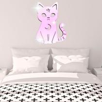 Acrílico Decorativo Espelhado Gatinho Rose