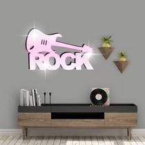 Acrílico Decorativo Espelhado Guitarra E Rock Rose