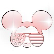 Acrílico Decorativo Espelhado Mickey Mouse Óculos Vermelho