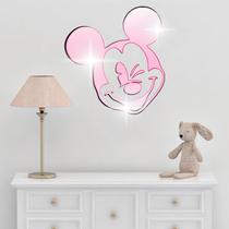 Acrílico Decorativo Espelhado Mickey Mouse Rose