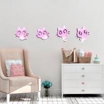 Acrílico Decorativo Espelhado Mini Gatinhos Rose