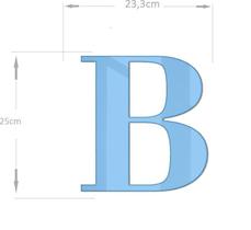Acrílico Espelhado Decorativo Alfabeto Letra B Azul - Papel De Parede Decore