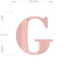 Acrílico Espelhado Decorativo Alfabeto Letra G Rose - Papel De Parede Decore