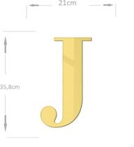 Acrílico Espelhado Decorativo Alfabeto Letra J Dourado - Papel De Parede Decore