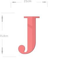 Acrílico Espelhado Decorativo Alfabeto Letra J Vermelho - Papel De Parede Decore
