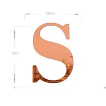 Acrílico Espelhado Decorativo Alfabeto Letra S Bronze - Papel De Parede Decore